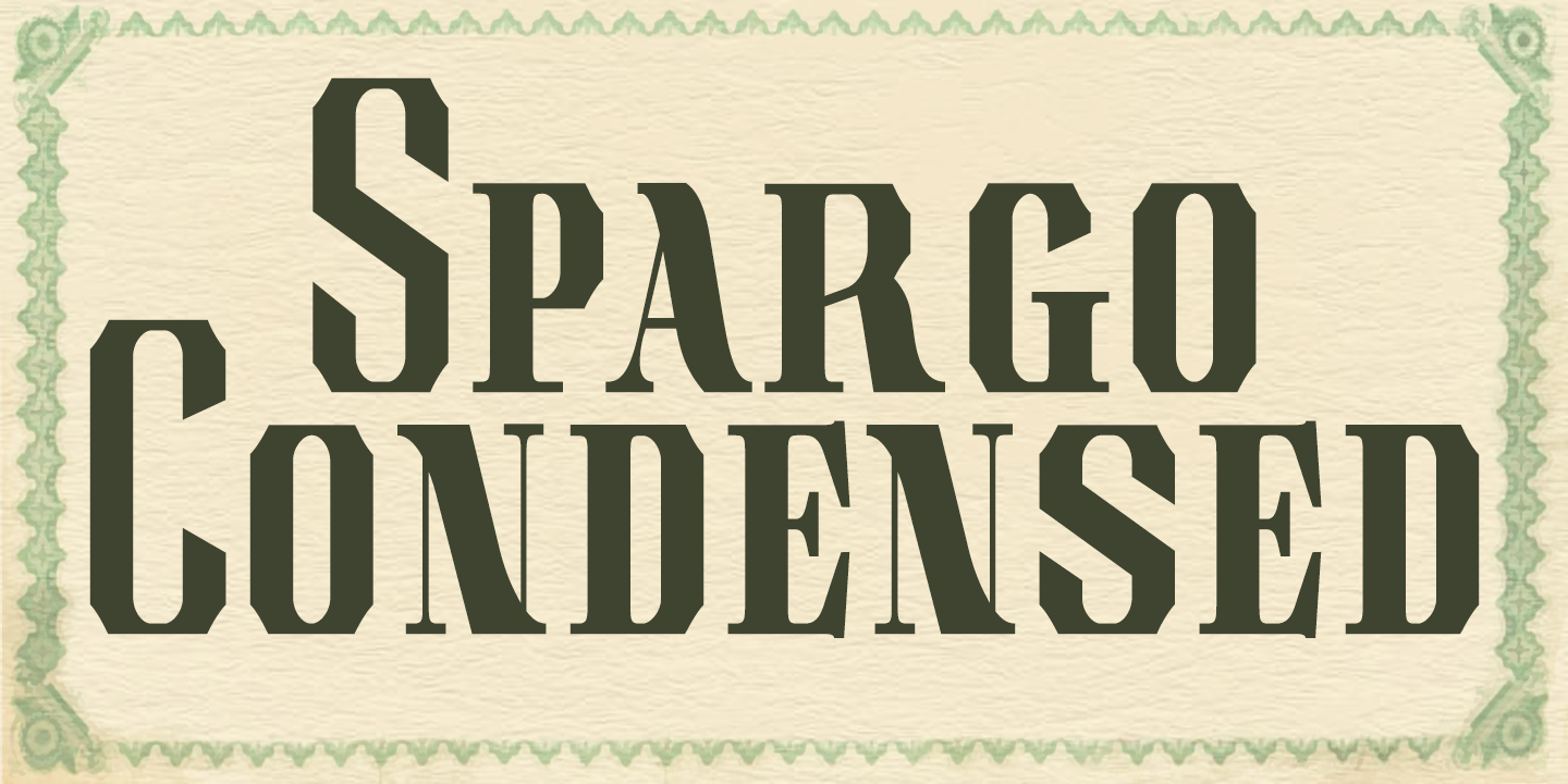 Przykład czcionki Spargo Engraved